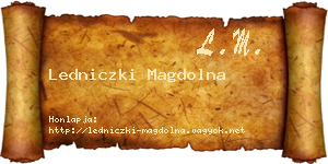 Ledniczki Magdolna névjegykártya