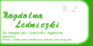 magdolna ledniczki business card